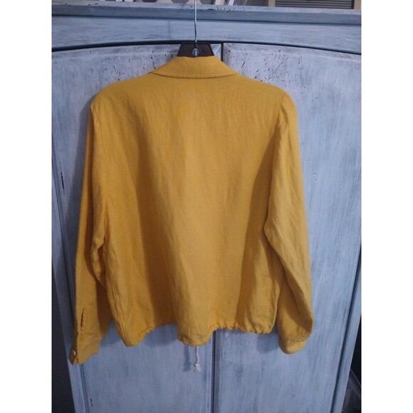 J. Jill  linen tie rope  jacket Yellow Boho Beachy Summer xs - Picture 3 of 9